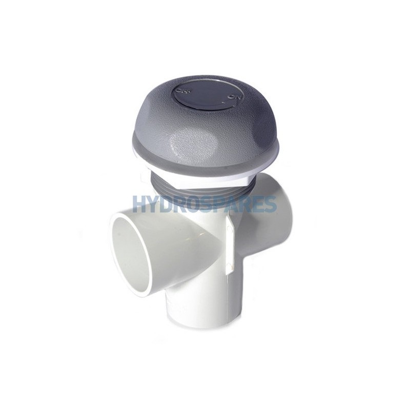 On/Off Turn Valve 1" Vertical Dual Port - Grey - Textured