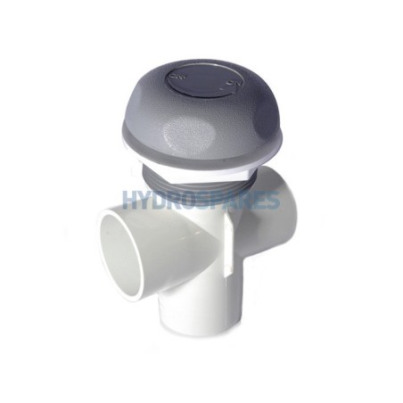 On/Off Turn Valve 1" Vertical Dual Port - Grey - Textured