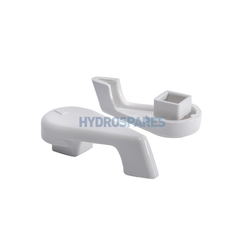 Top Access Control Valve 1" Handle White - Notched