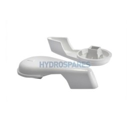 Top Access Control Valve 2" Handle White - Notched