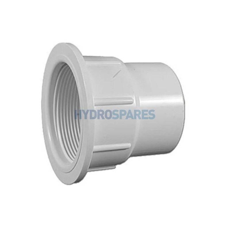 Suction Nut Straight PVC  1-1/2" ID 2" OD White