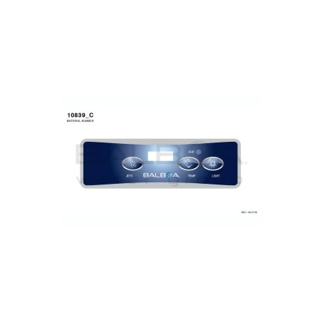 Balboa | Top Side Panel VL401 - Jets Jets Temp Light