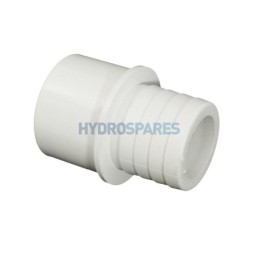 Adaptor - Plain x Ribbed Barb  IMP White 1" Spig x 1" Rib Barb PVC