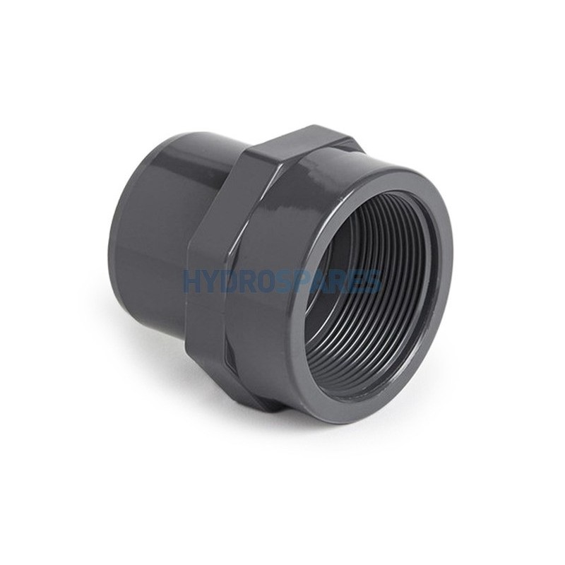 Adaptor - Plain x Threaded  IMP  Grey 2" Spg x 1.5" BSP Soc PVC