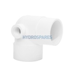 Elbow - 90° Street Equal + Air Relief  IMP White 2" FxM x 0.50" FPT PVC