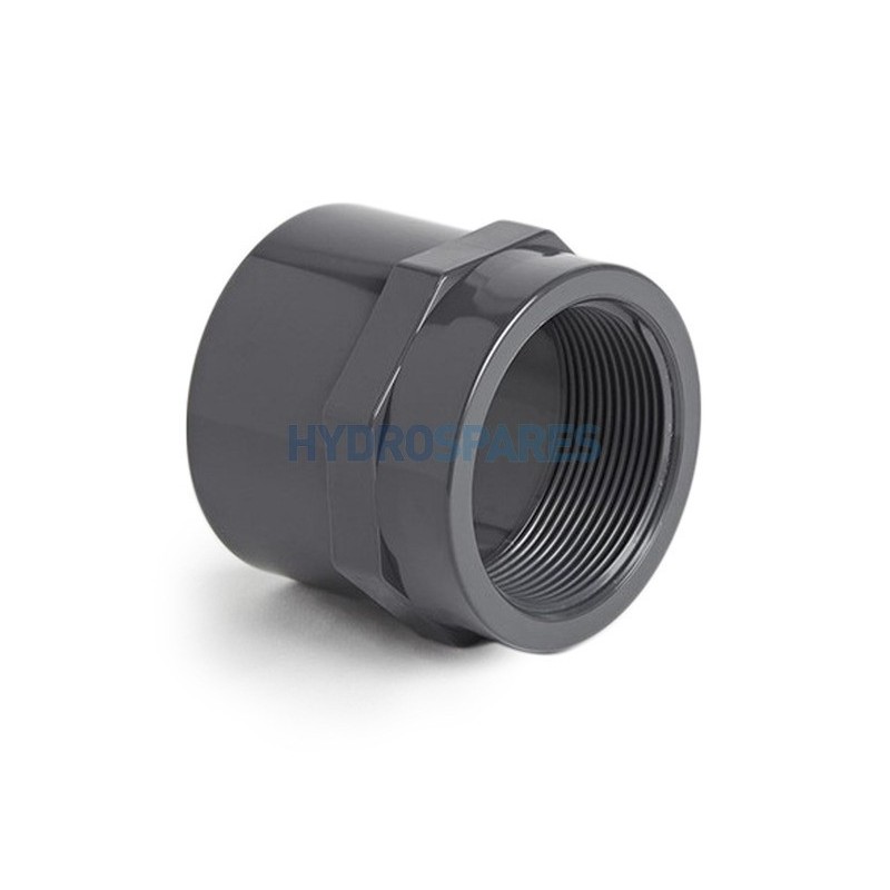 Adaptor - Plain/Threaded  IMP Grey 1.5" F x 1.5" F BSP PVC