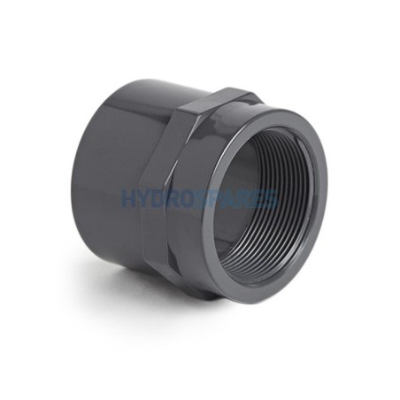 Adaptor - Plain/Threaded  IMP Grey 1.5" F x 1.5" F BSP PVC