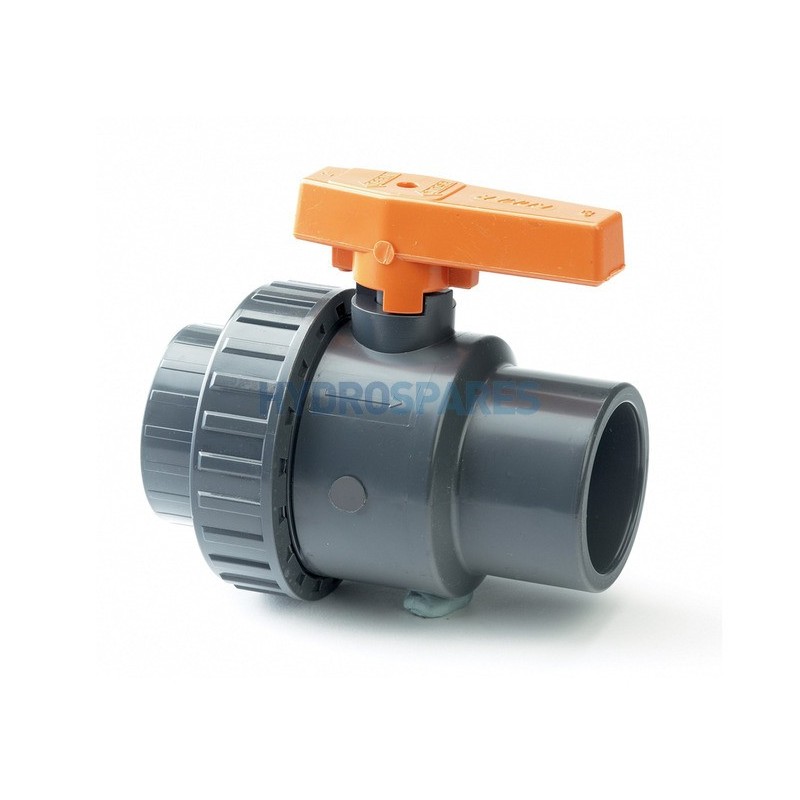 Ball Valve (IMP) Single Union - 1.5" Soc x Soc Grey PVC