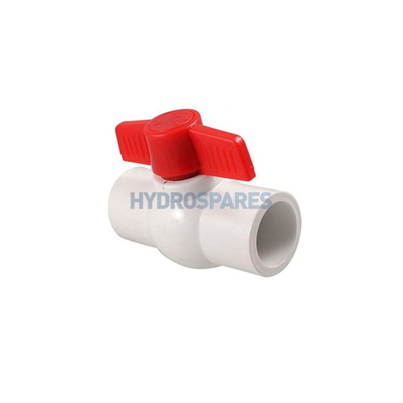 Ball Valve (IMP) - 1.5" Soc x Soc PVC Red Handle