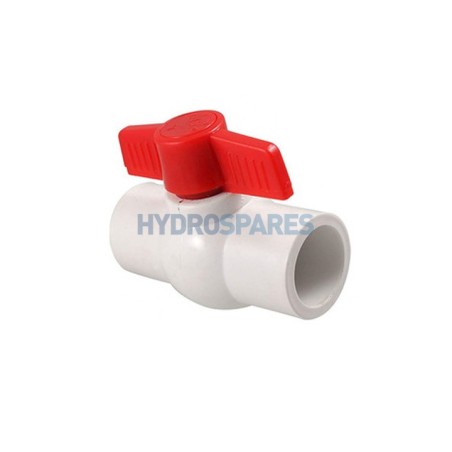 Ball Valve (IMP) - 1.5" Soc x Soc PVC Red Handle